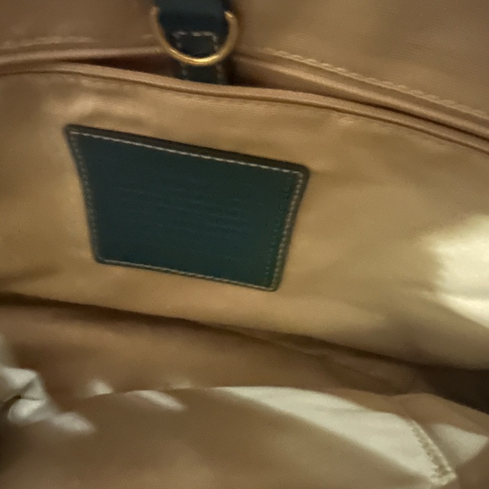 Coach Tan and Teal Tote Bag - Picture 3 of 3